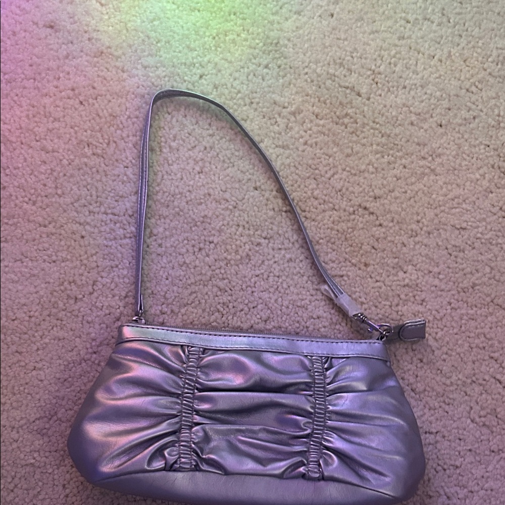 Silver Ruched Women's Bag